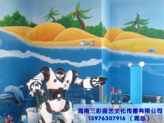 三亚旅游景区壁画，找海南墙绘就找海南三彩画艺文化传播_效率高
