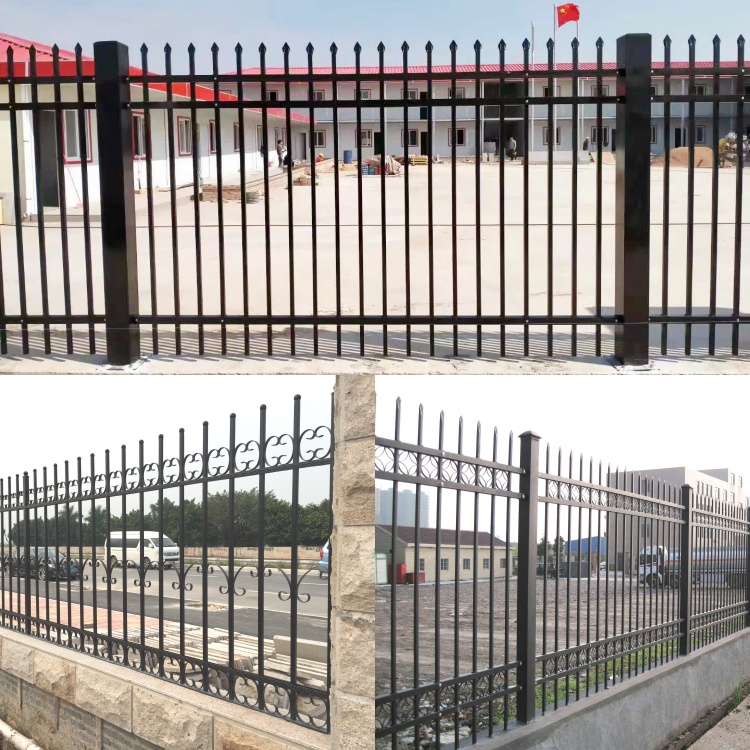 学校工地围墙隔离护栏 厂区工业园外围锌钢栅栏 防爬栅栏